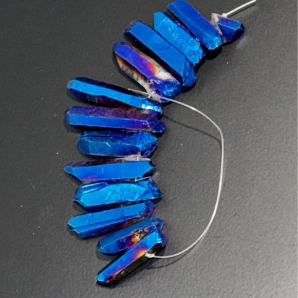 Electric Blue Crystal Quartz - Drilled - Picture 3 of 5